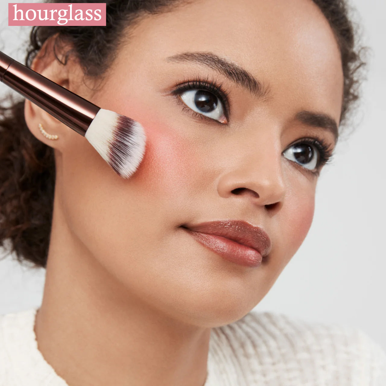Blush Brush Cheeks Contour Blush Stippling Brush Cream Liquid Blushes Makeup Tool Angled Cream Blush Brush