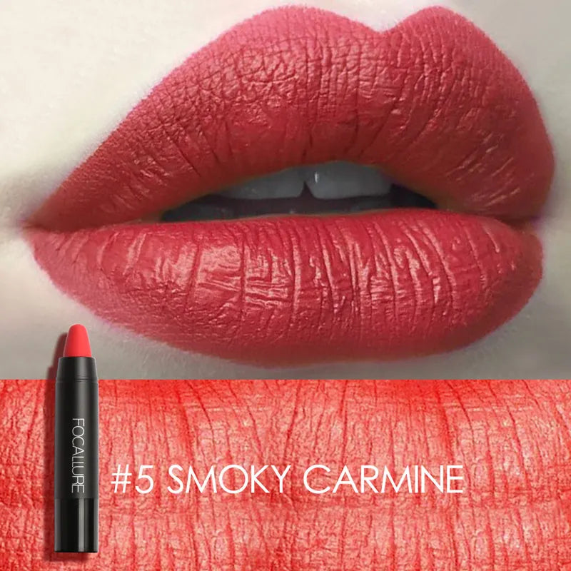 FOCALLURE Nude Velvet Matte Lipstick Waterproof Long-lasting Rendering Non-stick Sexy Lipbalm Lip Pencil Women Cosmetics Makeup