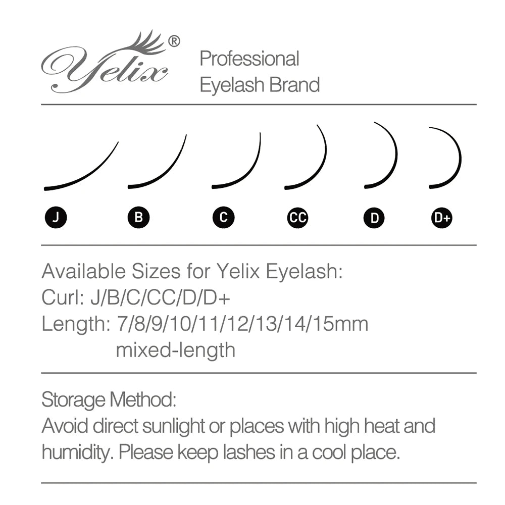 Yelix False Individual Customized Lashes Private Label Custom Lash Packaging Eyelash Extension DIY Logo Name Eyelashes ODM & OEM