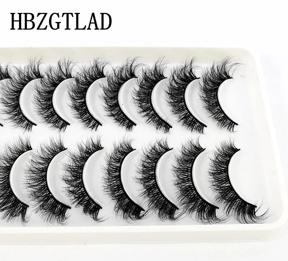 10 pairs natural long 3D mink false eyelashes fake lashes makeup kit Mink Lashes extension eye lashes short eyelashes