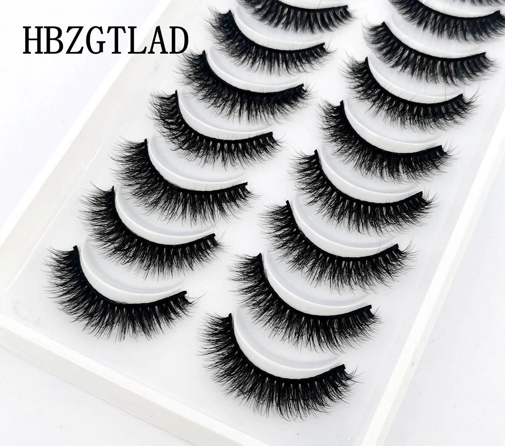 10 pairs natural long 3D mink false eyelashes fake lashes makeup kit Mink Lashes extension eye lashes short eyelashes