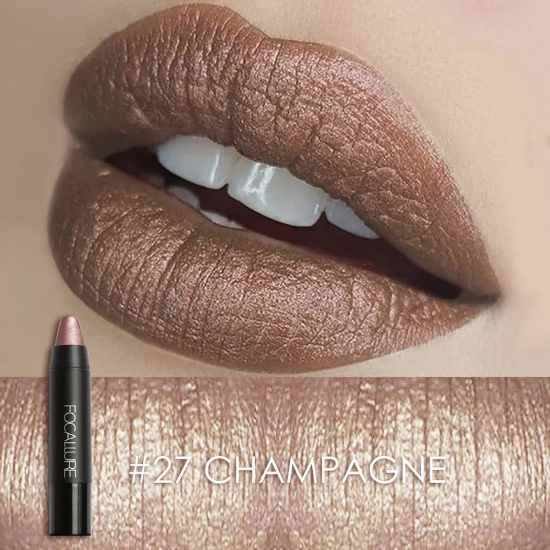 FOCALLURE Nude Velvet Matte Lipstick Waterproof Long-lasting Rendering Non-stick Sexy Lipbalm Lip Pencil Women Cosmetics Makeup