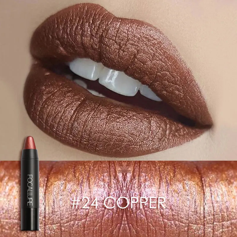 FOCALLURE Nude Velvet Matte Lipstick Waterproof Long-lasting Rendering Non-stick Sexy Lipbalm Lip Pencil Women Cosmetics Makeup