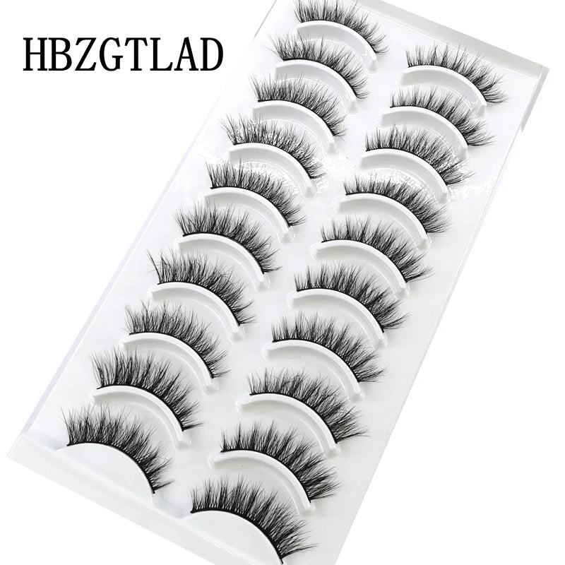 10 pairs natural long 3D mink false eyelashes fake lashes makeup kit Mink Lashes extension eye lashes short eyelashes