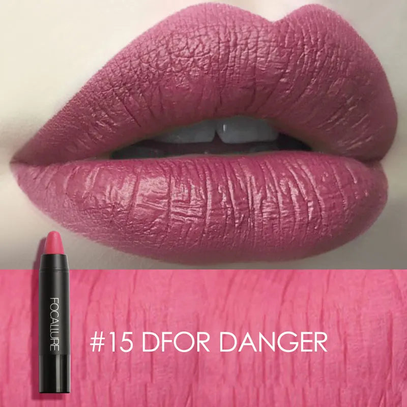 FOCALLURE Nude Velvet Matte Lipstick Waterproof Long-lasting Rendering Non-stick Sexy Lipbalm Lip Pencil Women Cosmetics Makeup