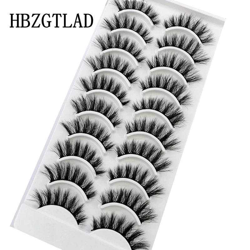 10 pairs natural long 3D mink false eyelashes fake lashes makeup kit Mink Lashes extension eye lashes short eyelashes