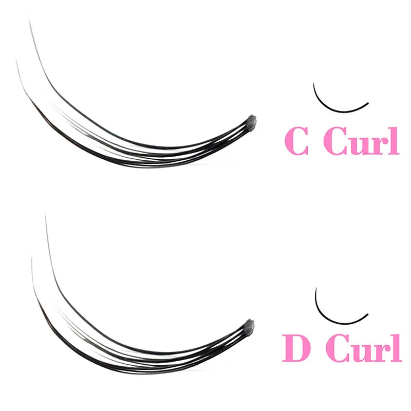 120pcs Premium Mink Individual Dovetail Eyelash Extension Natural 3D Cluster Eyelashes Professional