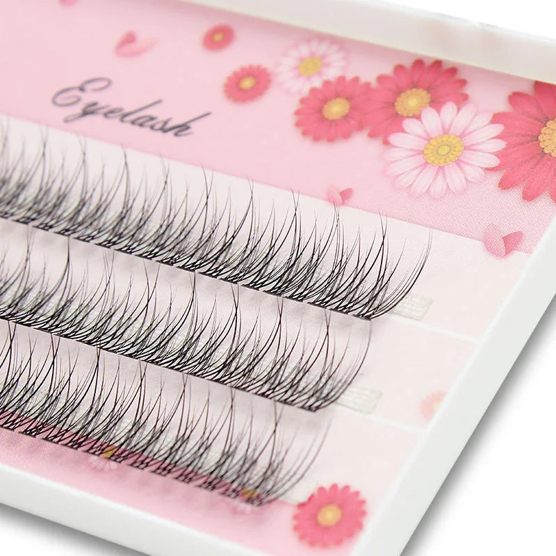 120pcs Premium Mink Individual Dovetail Eyelash Extension Natural 3D Cluster Eyelashes Professional