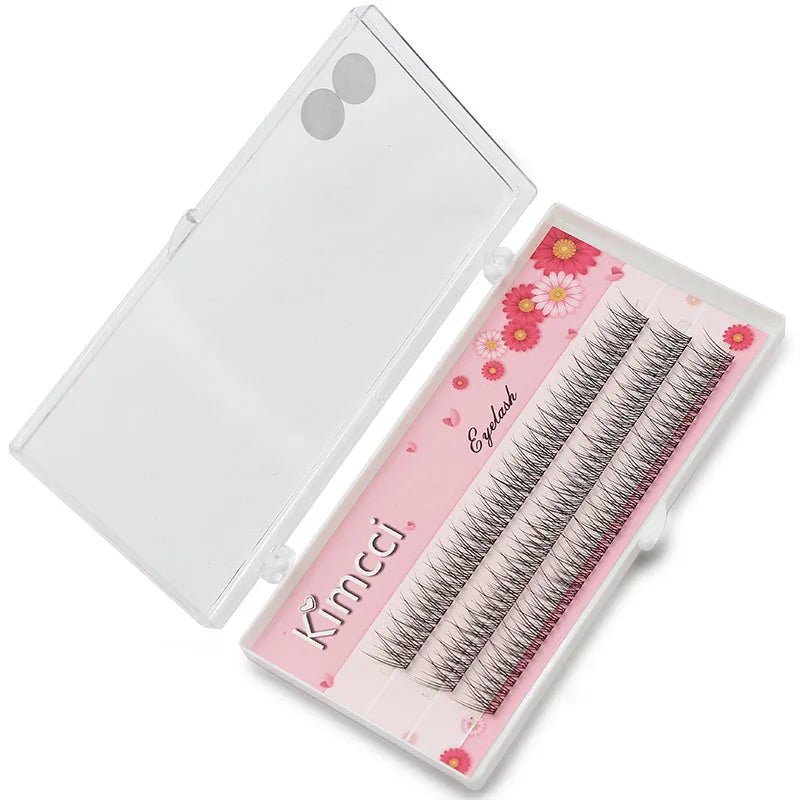 120pcs Premium Mink Individual Dovetail Eyelash Extension Natural 3D Cluster Eyelashes Professional