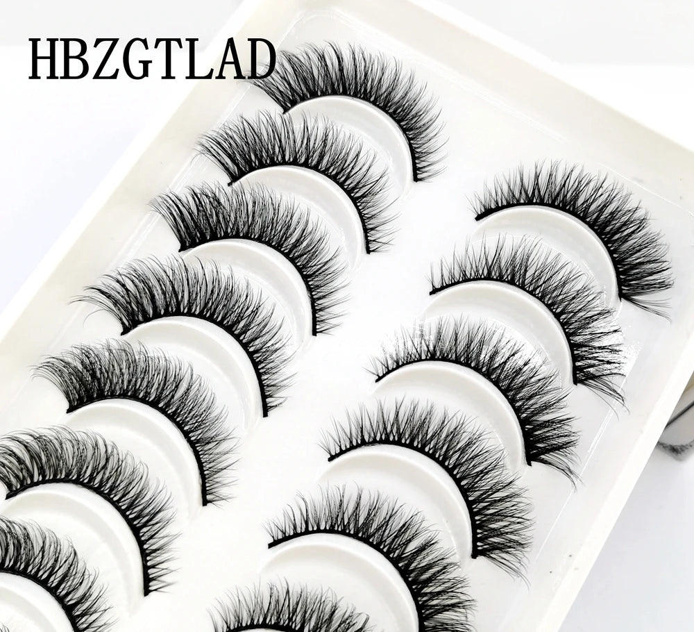 10 pairs natural long 3D mink false eyelashes fake lashes makeup kit Mink Lashes extension eye lashes short eyelashes