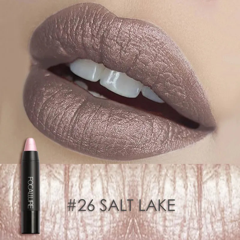 FOCALLURE Nude Velvet Matte Lipstick Waterproof Long-lasting Rendering Non-stick Sexy Lipbalm Lip Pencil Women Cosmetics Makeup