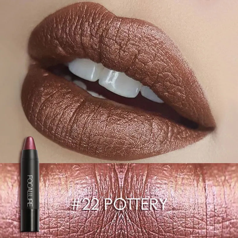 FOCALLURE Nude Velvet Matte Lipstick Waterproof Long-lasting Rendering Non-stick Sexy Lipbalm Lip Pencil Women Cosmetics Makeup