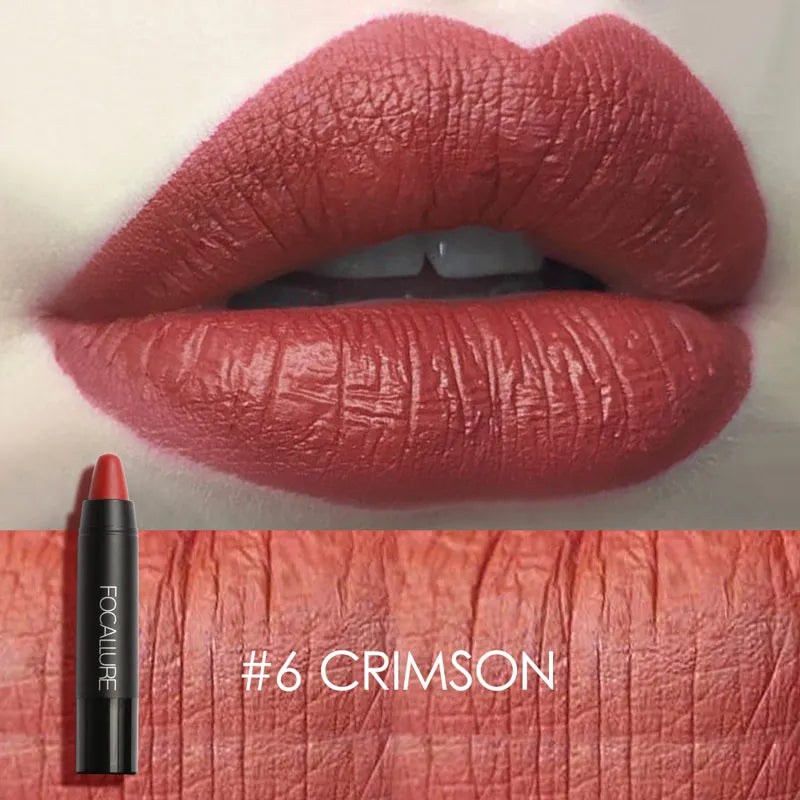 FOCALLURE Nude Velvet Matte Lipstick Waterproof Long-lasting Rendering Non-stick Sexy Lipbalm Lip Pencil Women Cosmetics Makeup