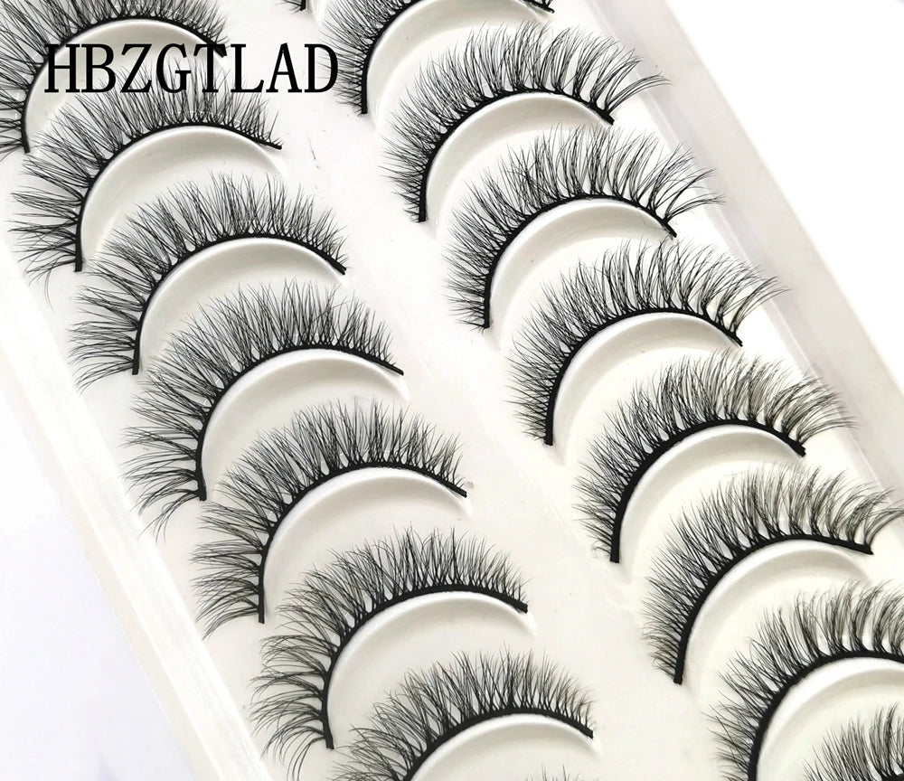 10 pairs natural long 3D mink false eyelashes fake lashes makeup kit Mink Lashes extension eye lashes short eyelashes