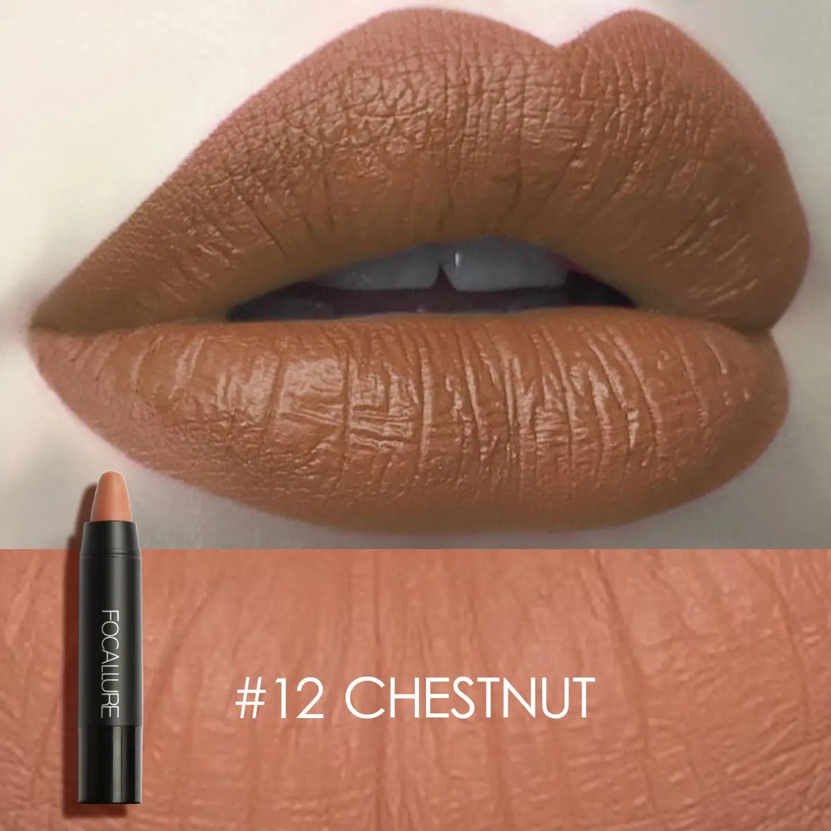 FOCALLURE Nude Velvet Matte Lipstick Waterproof Long-lasting Rendering Non-stick Sexy Lipbalm Lip Pencil Women Cosmetics Makeup