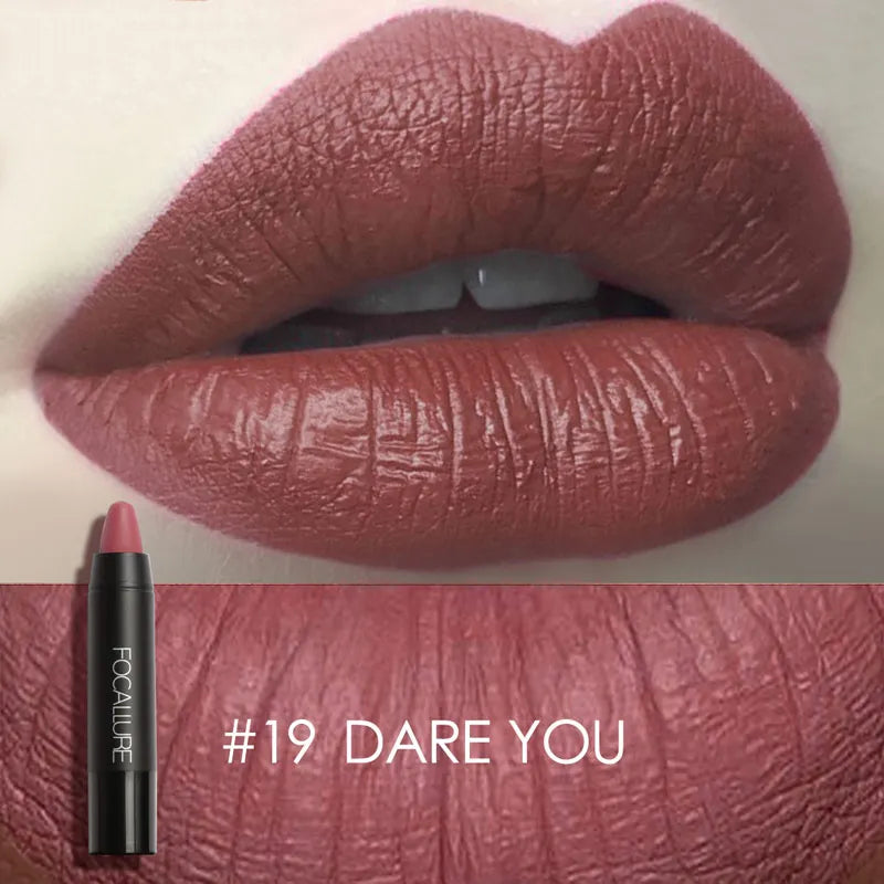 FOCALLURE Nude Velvet Matte Lipstick Waterproof Long-lasting Rendering Non-stick Sexy Lipbalm Lip Pencil Women Cosmetics Makeup