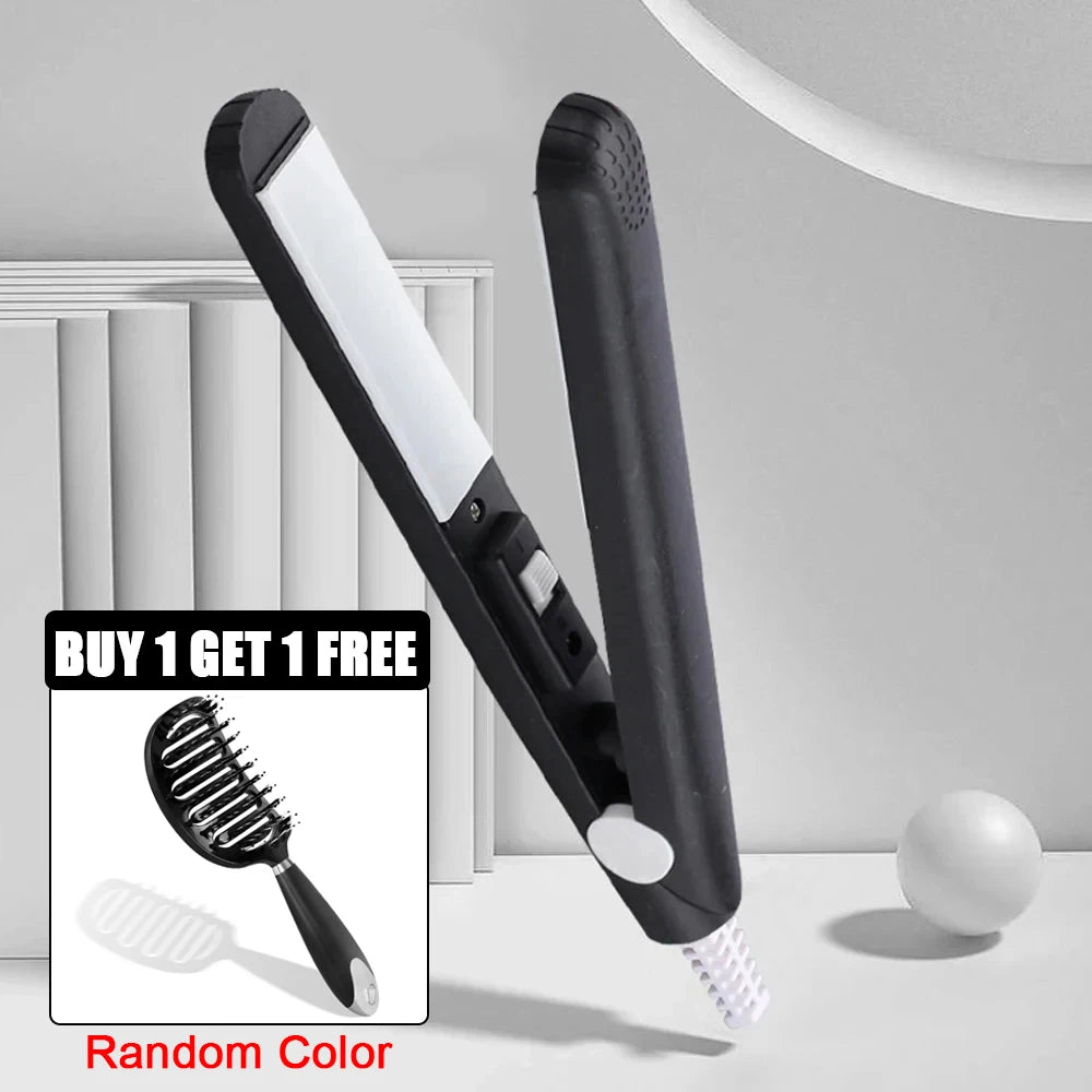 Mini Hair Straightener Flat Iron Hair Curler For Men Women Short Hair