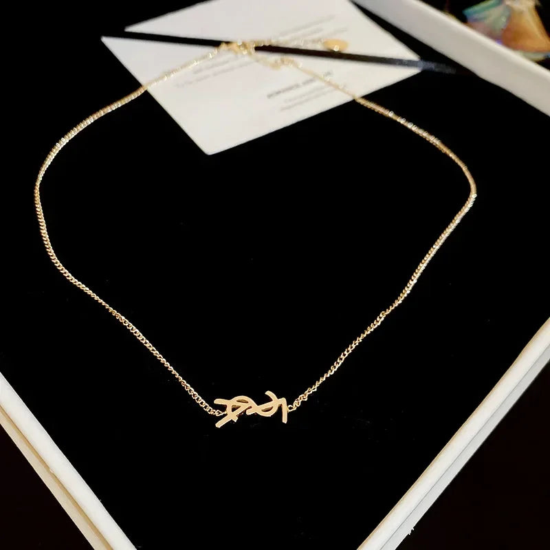 new Metal letter necklace Ear stud bracelet