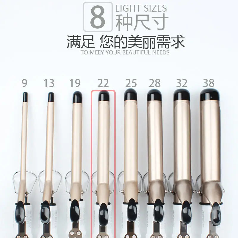 Electric Hair Curler Straightener Long Curling Tong Wand 9-38mm Professional Hair Curling Iron LCD