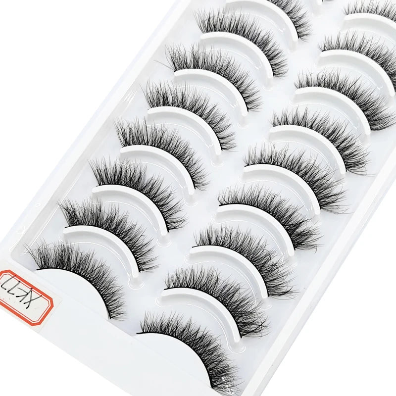 10 pairs natural long 3D mink false eyelashes fake lashes makeup kit Mink Lashes extension eye lashes short eyelashes