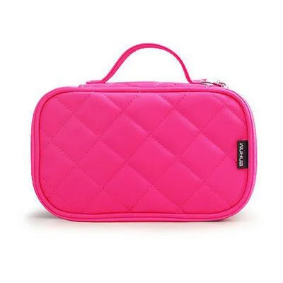 Women Cosmetic Necessaire Case Double Layer Waterproof Makeup Bag Travel Mens Toiletry Bag Rhombus Pattern Beauty Wash Pouch