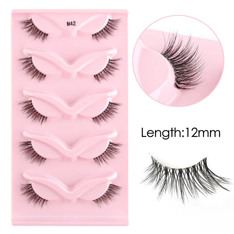 YSDO Half Lashes 5/7/10 Pairs Half False Eyelashes Soft Natural Cat Eye Lashes Makeup 3D Mink Eyelash Extension Fluffy Faux Cils
