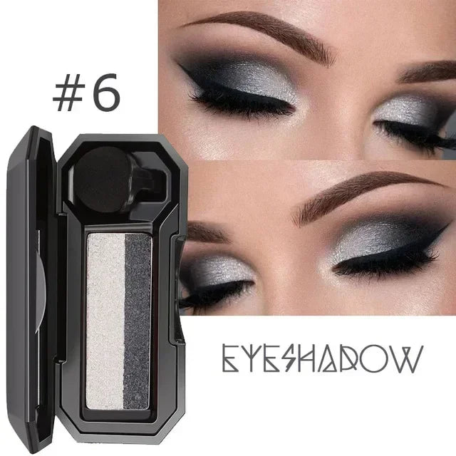 Double Color Lazy Eyeshadow with Mirror Small Mushroom Head Eye Shadow Brush