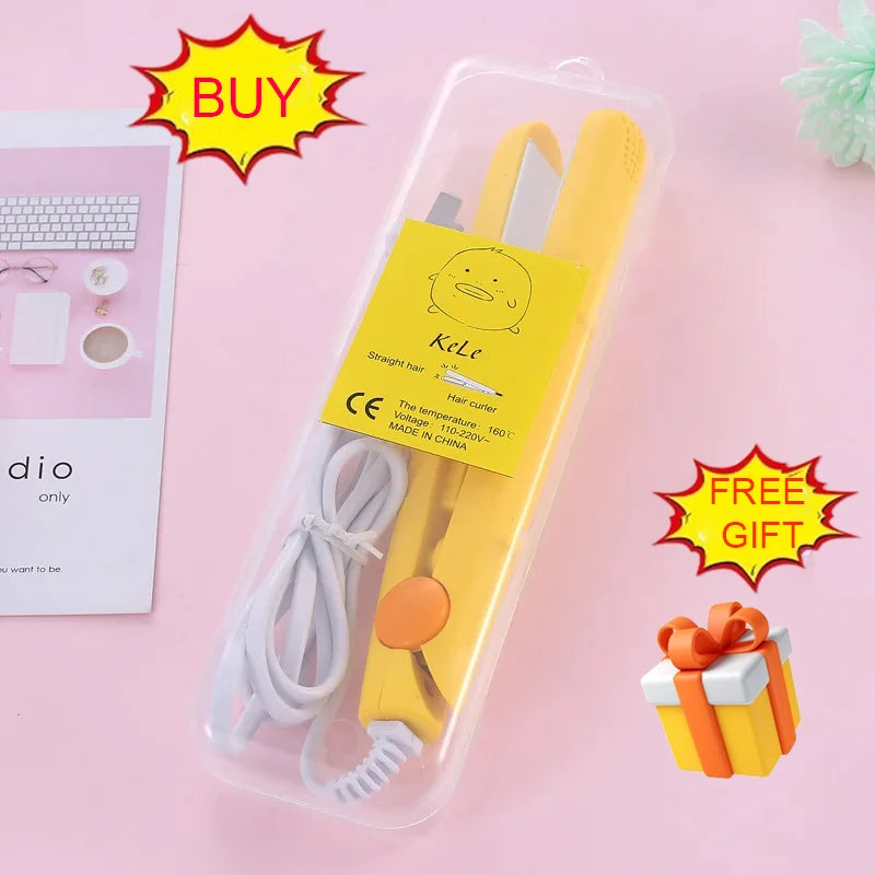 Mini Hair Straightener Flat Iron Hair Curler For Men Women Short Hair