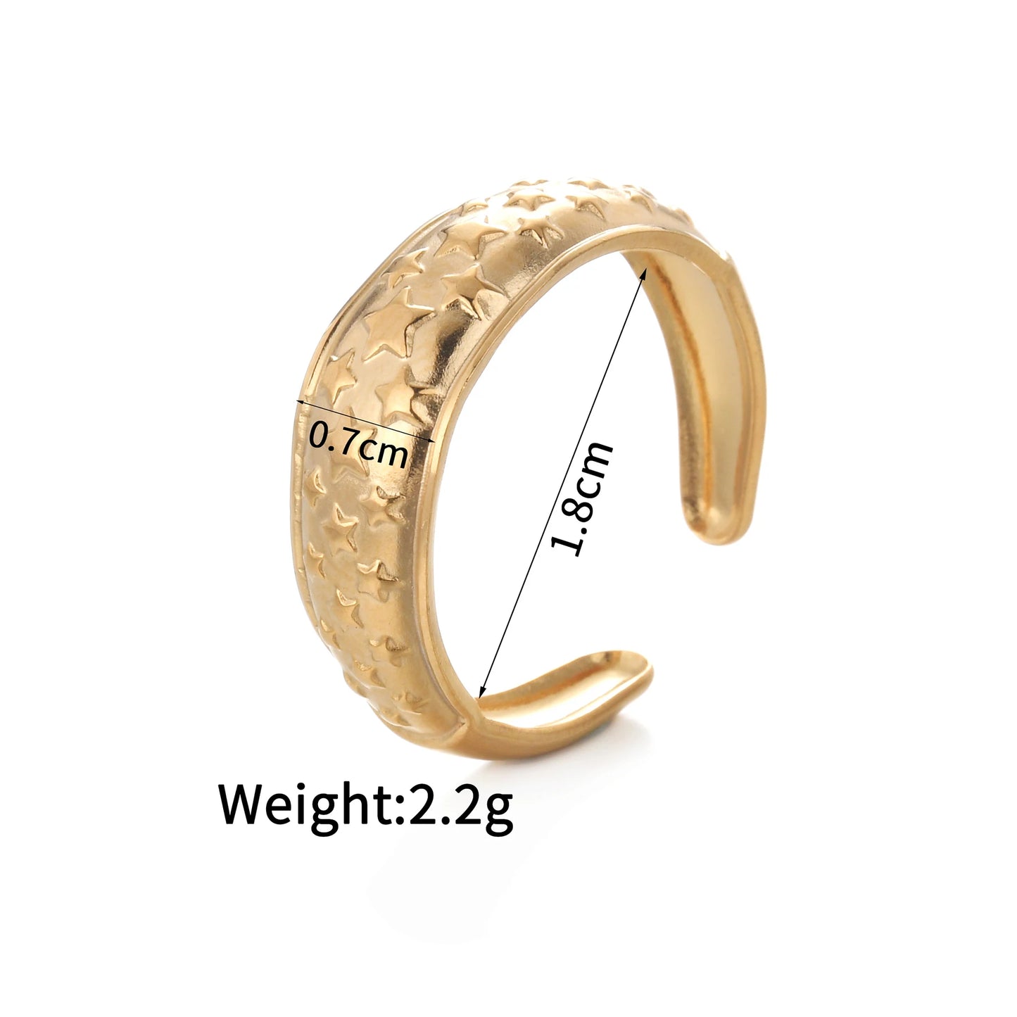 Fashion Vintage 18K Gold Plated Open Rings For Men Women Stainless Steel Temperament Couple Ring Anillo Birthday Jewelry Gifts