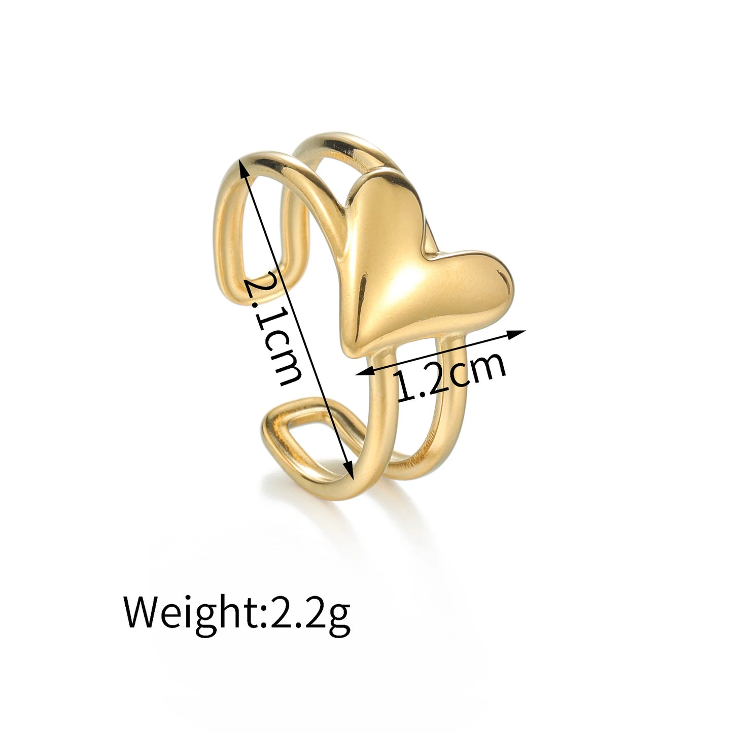 Fashion Vintage 18K Gold Plated Open Rings For Men Women Stainless Steel Temperament Couple Ring Anillo Birthday Jewelry Gifts