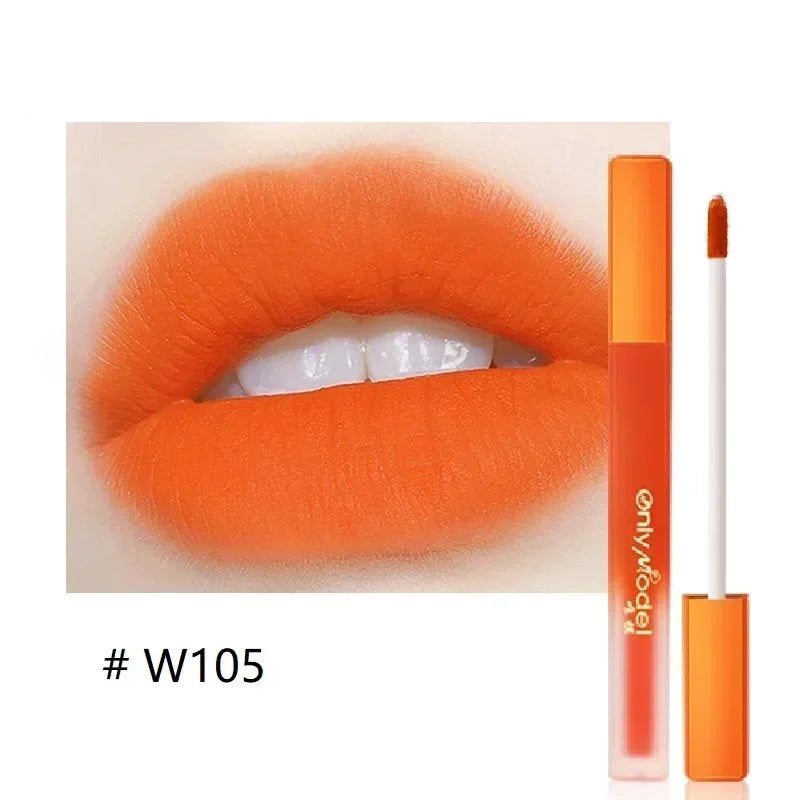 Velvet Orange Lipstick Waterproof Lasting Matte Resistant Stick Brighten Skin Lip Tint Sexy Glaze Korean Cosmetics