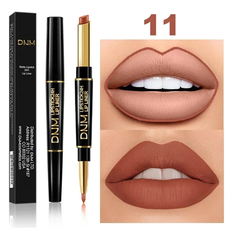Matte Lipstick Women Lip Liner 2 In 1 Makeup Matte Lipstick Durable Waterproof Nude Red Lipstick Lips Cosmetics Tools