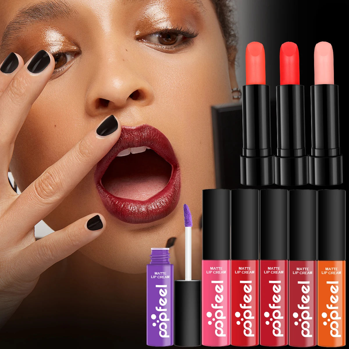 Cosmetic Gift Box Eyeshadow Eyeliner Eyebrow Pen Lipstick Lip Gloss Primer Foundation Loose Powder Brushes Puff