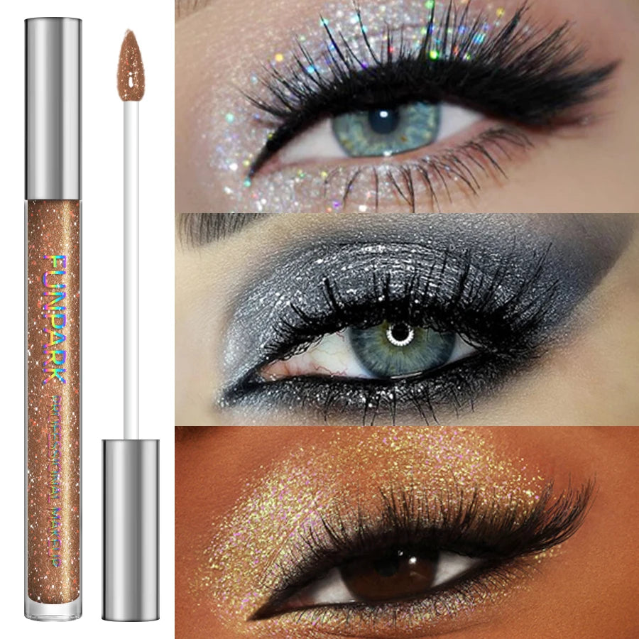 Colorful Liquid Eyeshadow Pink Green Black Diamond Shiny Eye Liner Pen Glitter Eyeshadow Palette