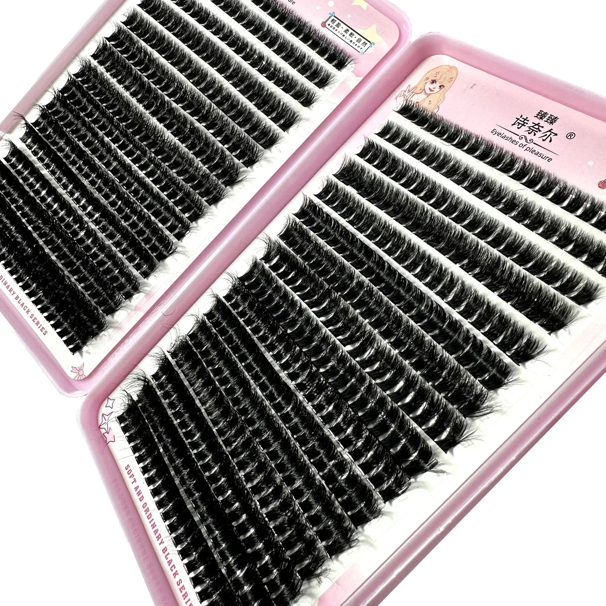 New 300/640Pcs D Fluffy Thick Eyelash Clusters D Curl Wispy Individual Lashes 60+80+100 Mix Eyelash Extensions False Eyelashes