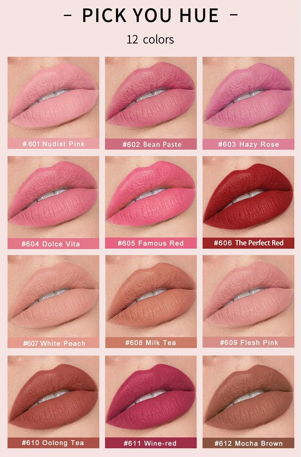 Lipstick Lip Gloss Long Lasting Moisture Cosmetic Lipstick Red Lip Matte Lipstick Waterproof