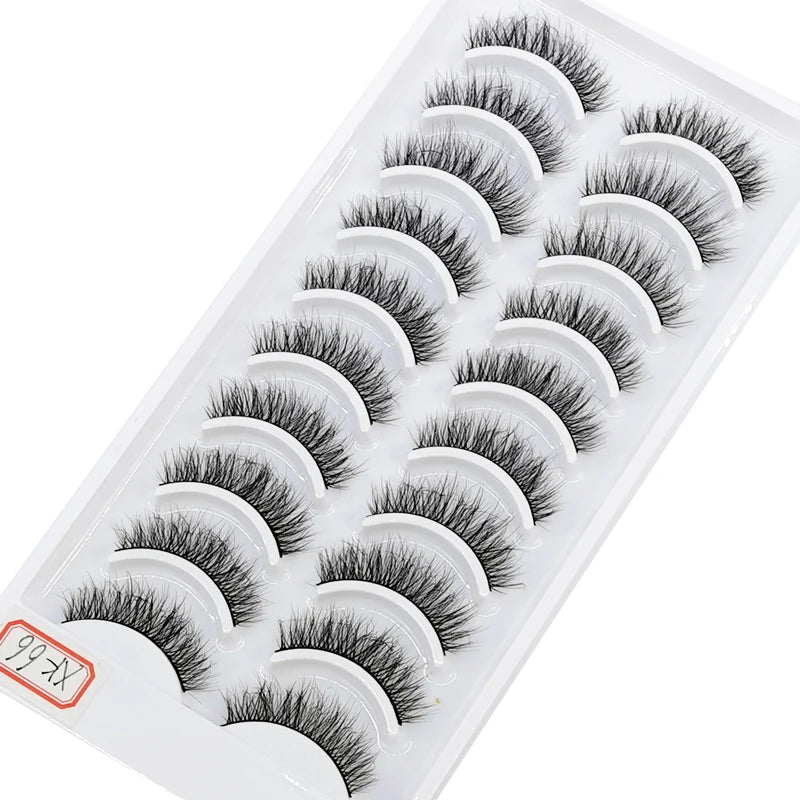 10 Pairs Natural Long False Eyelashes Fake Lashes Makeup 3d Mink Lashes Extension Short Eyelash Mink Eyelashes for Beauty