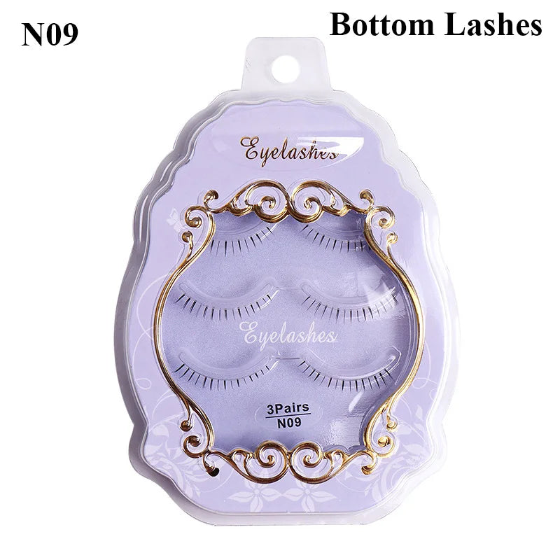 3pairs Mink Eyelashes Invisible Band Lash Extension Natural False Eyelashes Cross Cluster Fairy 3D Faux Big Eye Long Fake Lashes