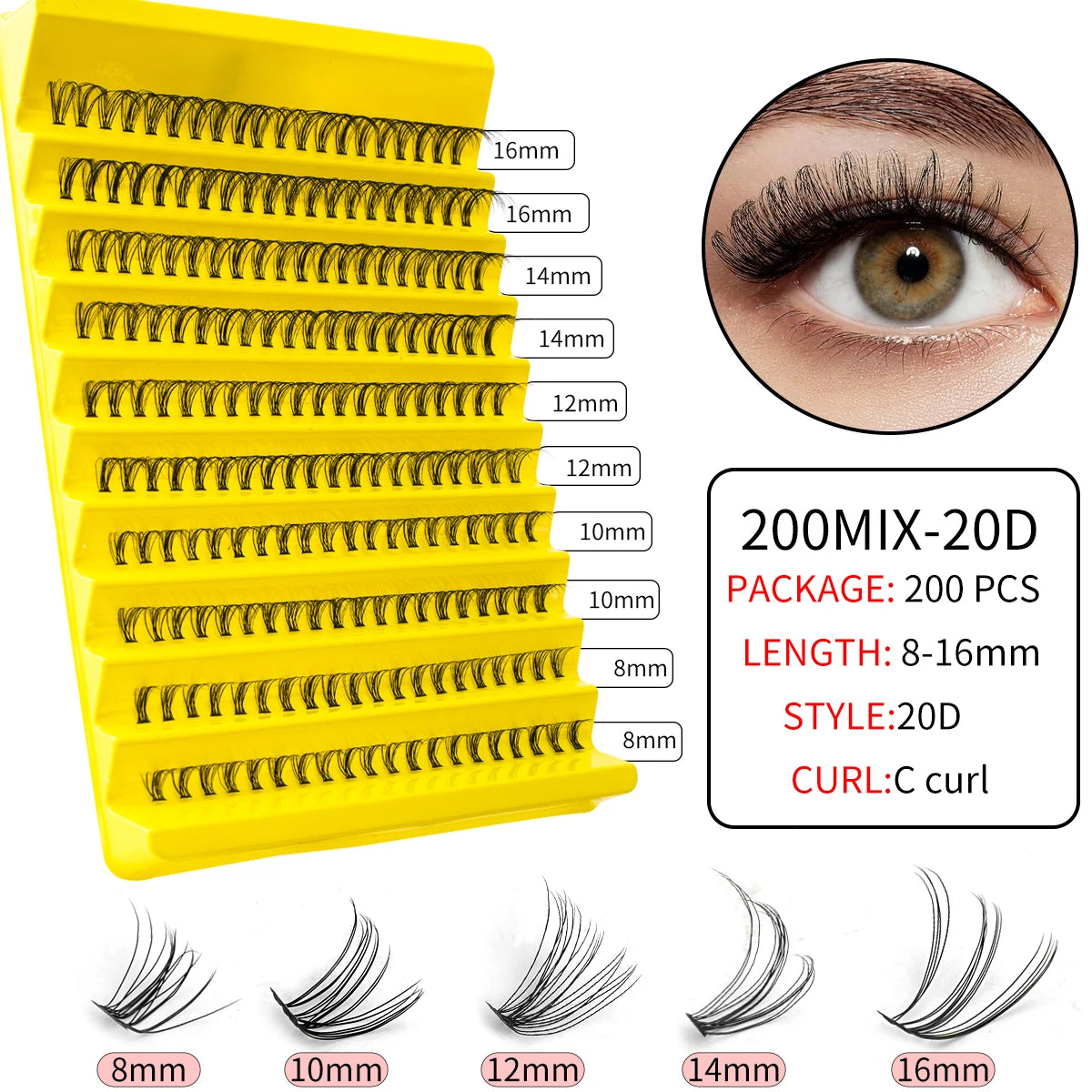 YSDO 10/14 Rows Natural Eyelash Extension Premade Volume Fans Individual Lashes Mink False Eyelashes Cluster Lashes Makeup Cilia