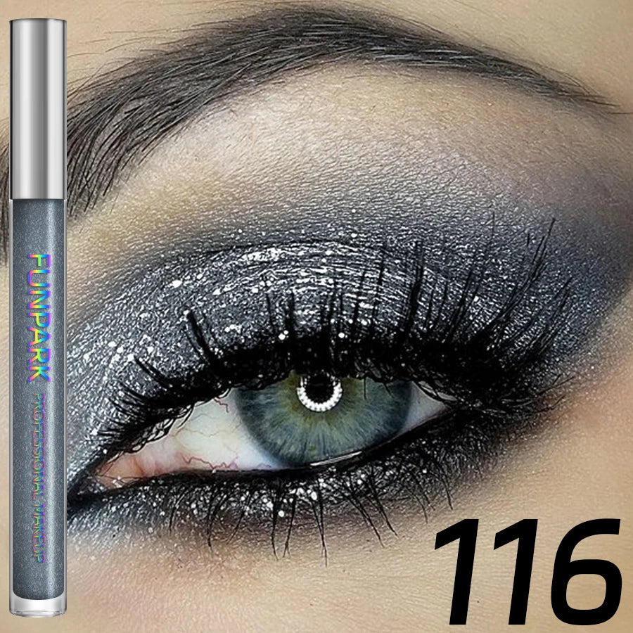 Colorful Liquid Eyeshadow Pink Green Black Diamond Shiny Eye Liner Pen Glitter Eyeshadow Palette