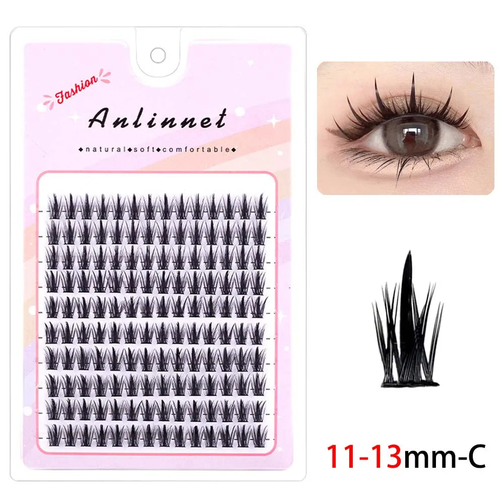 5D Mink Manga Lashes Fluffy Individual Eyelashes Natural False Eyelashes Korean Makeup eye lashes Lazy Trilogy cluster lashes
