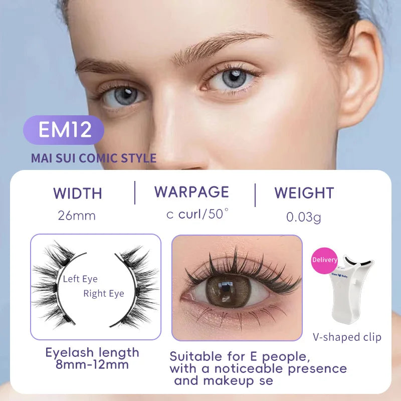 4pcs/1pair New 3 Magnetic False Eyelashes Easy To Wear Natural Soft Quantum Magnet Eye Makeup Tool With Applicater Glue Free