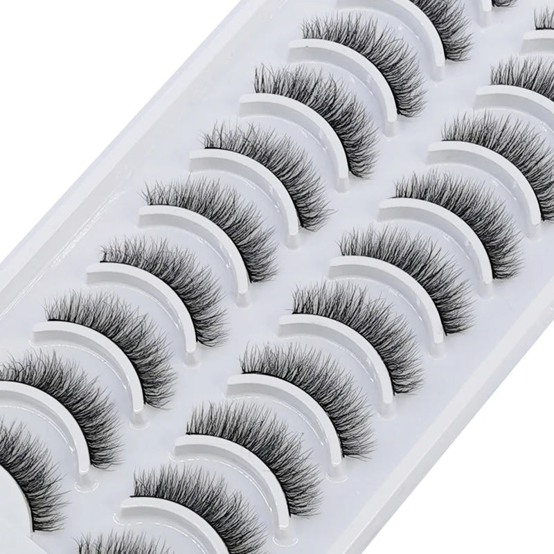10 Pairs Natural Long False Eyelashes Fake Lashes Makeup 3d Mink Lashes Extension Short Eyelash Mink Eyelashes for Beauty
