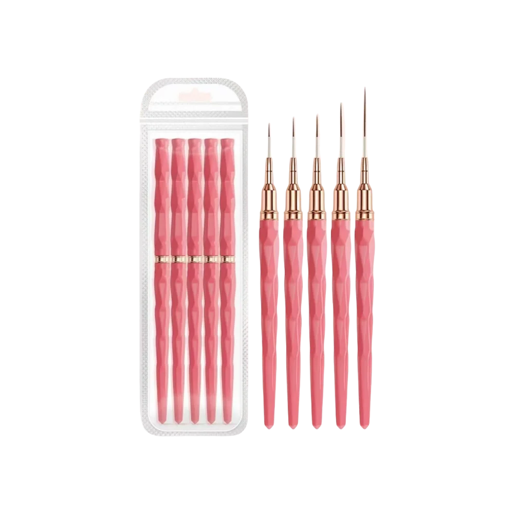 5 Pieces Set Professional Nail Art Liner Brush for Striping Painting Design,Gel Liner Nail Art Brushes for Nails