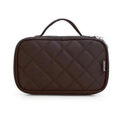 Women Cosmetic Necessaire Case Double Layer Waterproof Makeup Bag Travel Mens Toiletry Bag Rhombus Pattern Beauty Wash Pouch