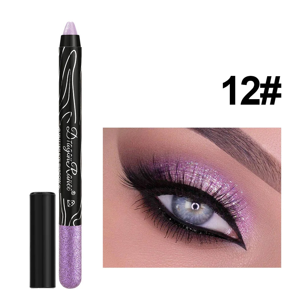 1Pc Metallic Purple Eyeshadow Pencil Glitter Silkworm Liner Pen Highlighter