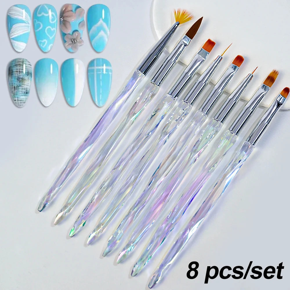 5/10pcs Pink/Black Nail Art Liner/Painting Brushes Ultra-thin Line Drawing Tool 4/8/12/20/25mm Professional Nail Liners Pen Tool