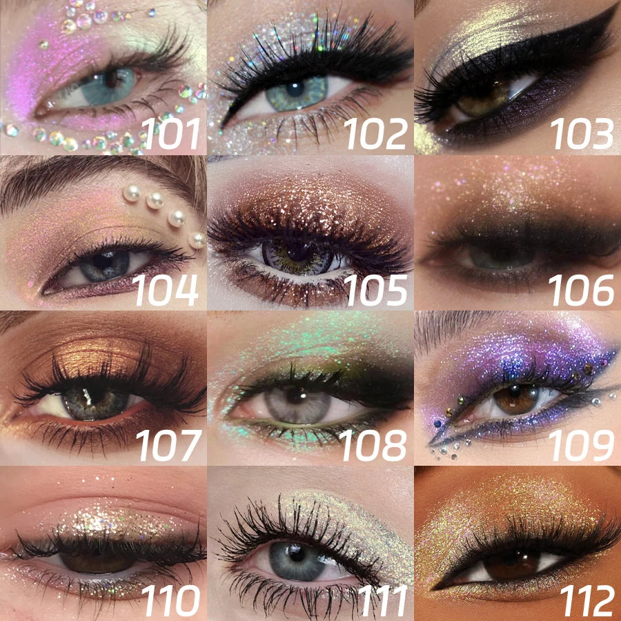 Colorful Liquid Eyeshadow Pink Green Black Diamond Shiny Eye Liner Pen Glitter Eyeshadow Palette