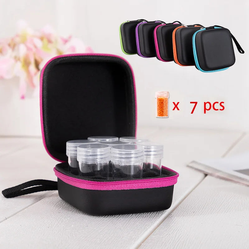 HOMFUN 60/120/240 Grids Diamond Painting Bead Storage Boxes Large Capacity Set With Accessories Mosaic Container Bag Tool Kit