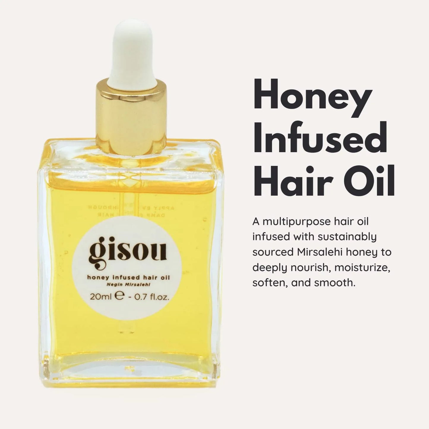 20ml Honey Infused Hair Oil Travel Size Enriched With Mirsalehi Honey To Deeply Nourish & Moisturize Hair